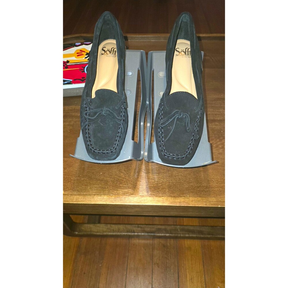 Söfft Black Suede Square Toe Comfort Slip-On Loafer Flats Bow Women’s 6